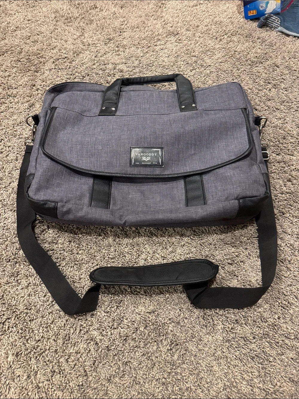 Men’s Gray Laptop Briefcase - Black Trim